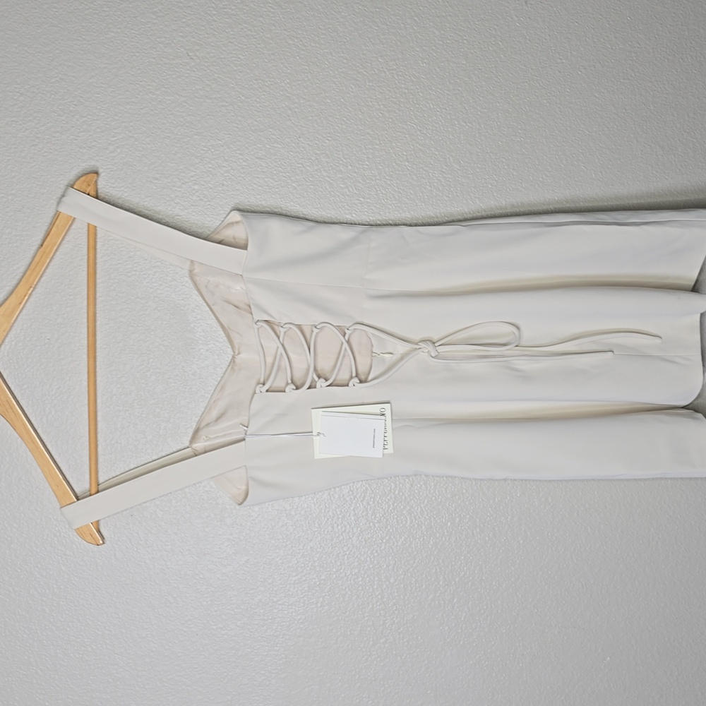 Peppermayo  Match Point Sweetheart  Lace Up Cream Mini Dress Size  Xs NWT. - Picture 6 of 11